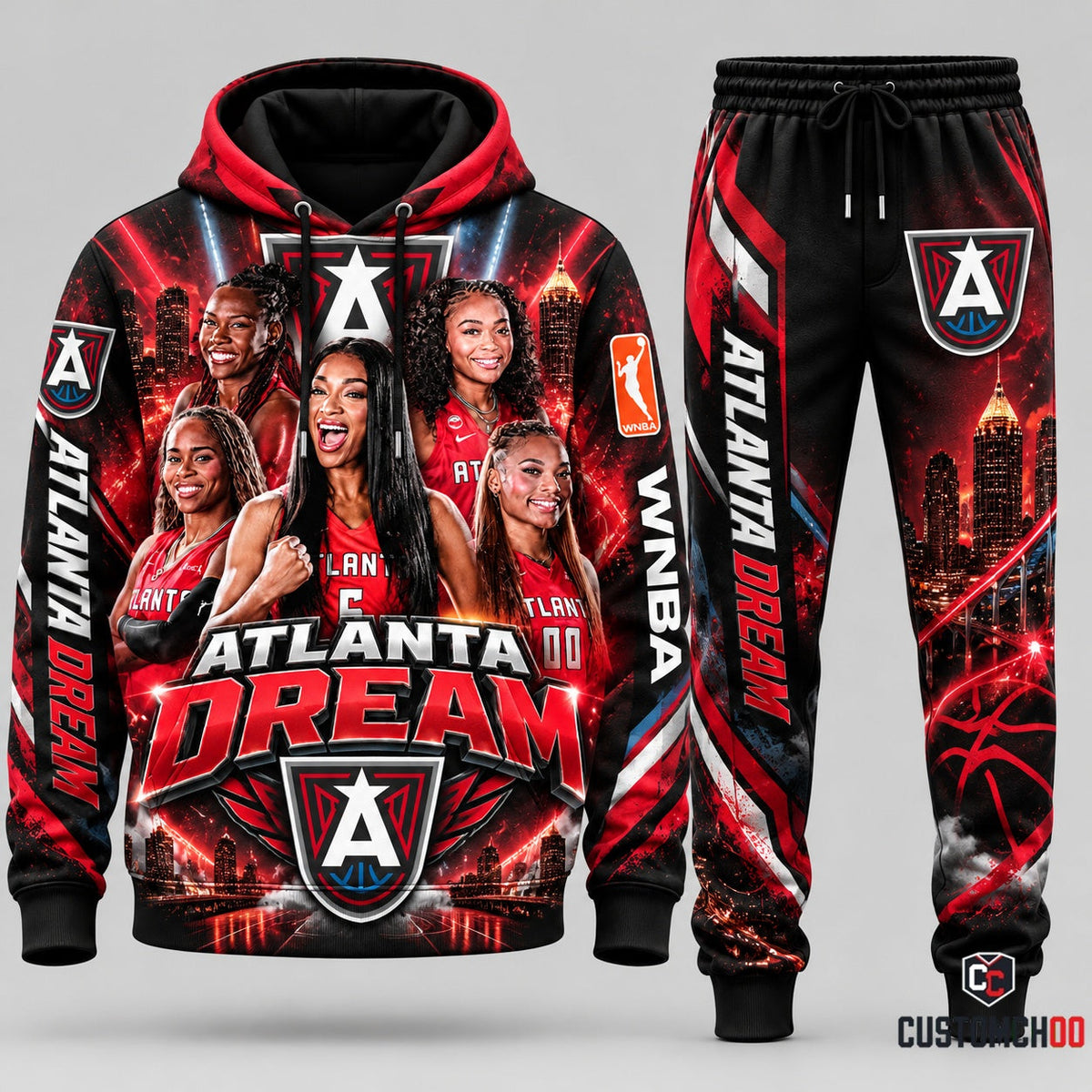 Atlanta Dream Angel Reese hoodie and sweatpants fan set - Style 03