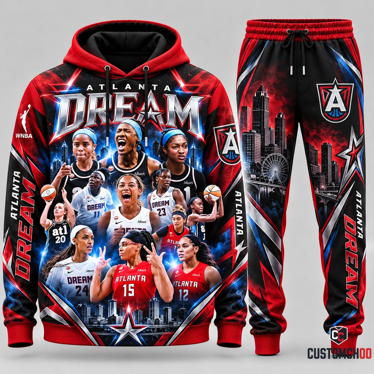 Atlanta Dream Angel Reese hoodie and sweatpants fan set - Style 05