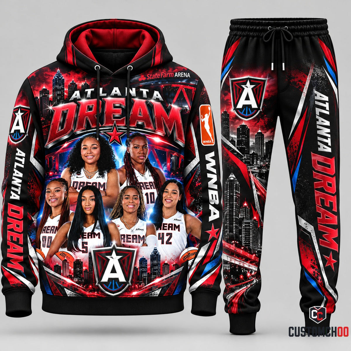 Atlanta Dream Angel Reese hoodie and sweatpants fan set - Style 06