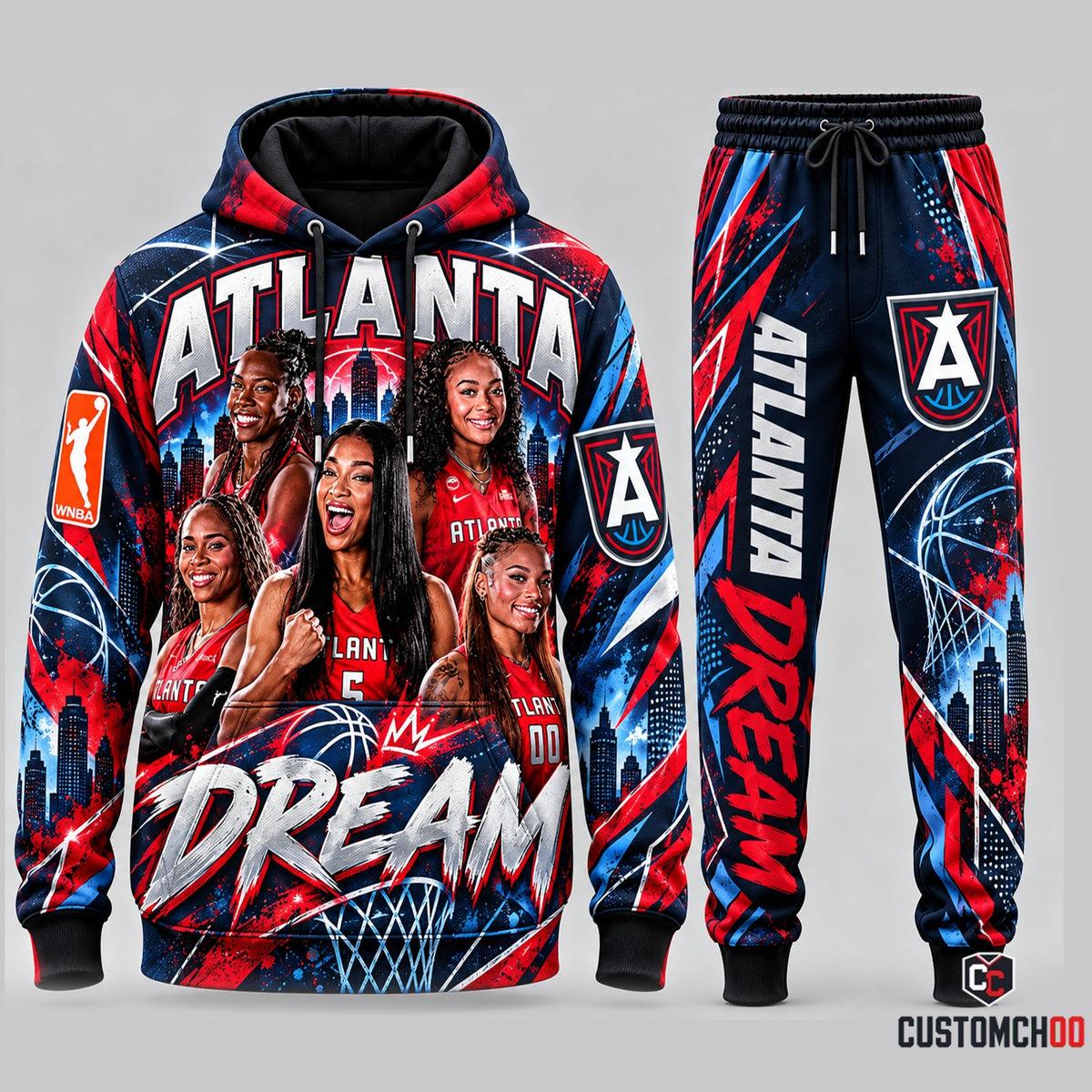 Atlanta Dream Angel Reese hoodie and sweatpants fan set - Style 10