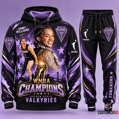 Golden State Valkyries Champions hoodie and sweatpants fan set - Style 01