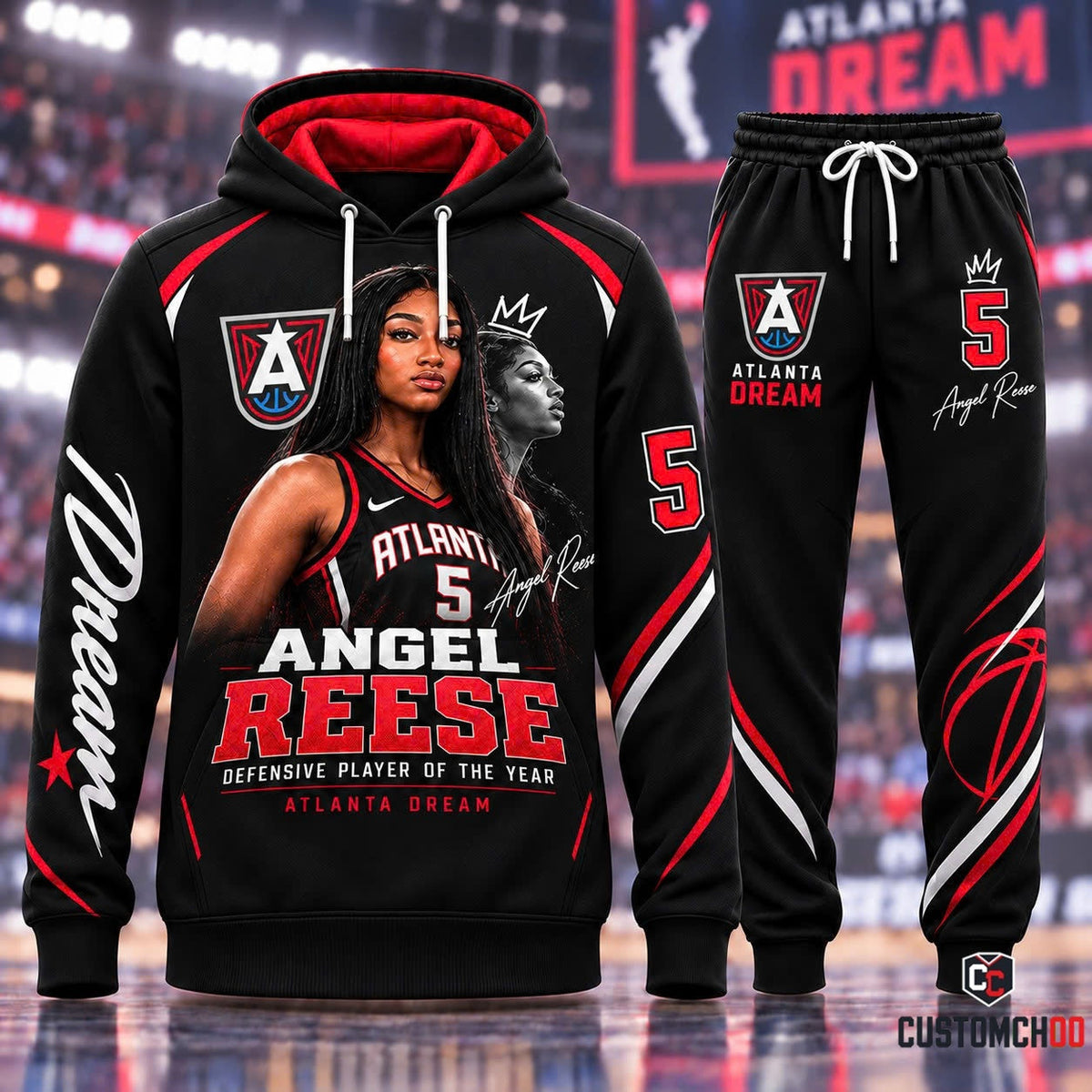 Angel Reese #5 Atlanta Dream Fan Set — Hoodie & Sweatpants Tracksuit | WNBA Basketball Streetwear