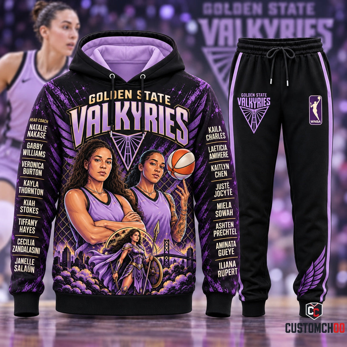 Comic Golden State Valkyries Women’s Basketball Fan Set — Hoodie & Sweatpants | WNBA Champions 2026