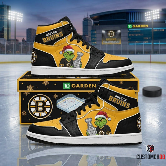 Boston Bruins grinch-inspired christmas fan sneakers – Grinch Stole The Stanley Cup