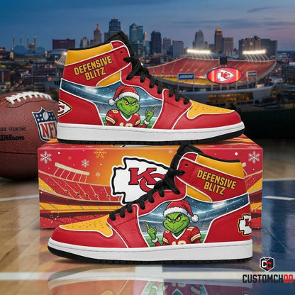 Kansas City Chiefs grinch-inspired christmas fan sneakers – Stink Stank Stunk Defense