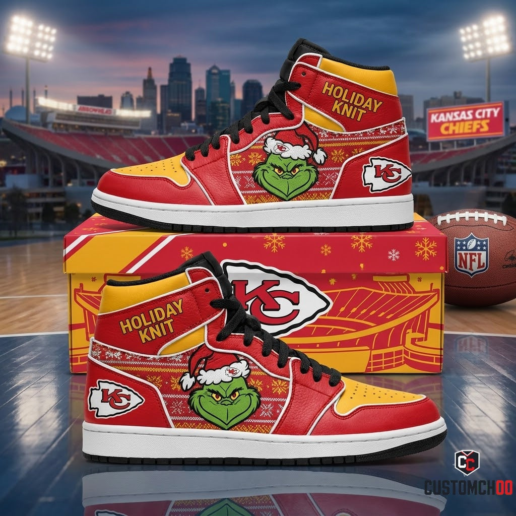 Kansas City Chiefs grinch-inspired christmas fan sneakers – Ugly Knitted Sweater Chiefs
