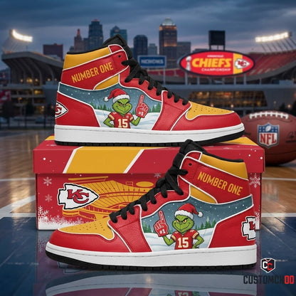 Kansas City Chiefs grinch-inspired christmas fan sneakers – Bah Humbug Foam Finger