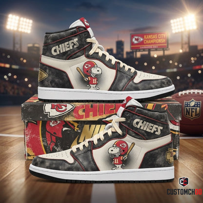 Kansas City Chiefs snoopy-inspired christmas fan sneakers – Vintage '90s Bootleg Chiefs