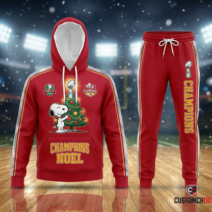 Kansas City Chiefs snoopy-inspired christmas hoodie and sweatpants tracksuit set – Lombardi Christmas Tree