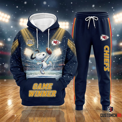 Kansas City Chiefs snoopy-inspired christmas hoodie and sweatpants tracksuit set – Blizzard Night Floodlights