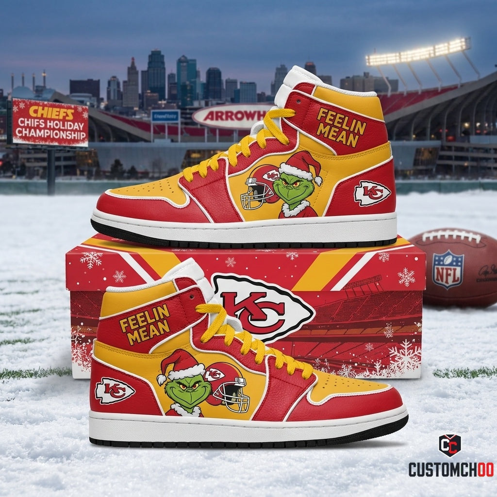 Kansas City Chiefs snoopy-inspired holiday fan sneakers – Resting Grin Arrowhead
