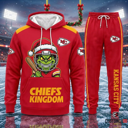 Kansas City Chiefs snoopy-inspired holiday hoodie and sweatpants tracksuit set – Resting Grin Arrowhead