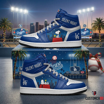 Los Angeles Dodgers snoopy-inspired christmas fan sneakers – Dodgers Snoopy Midnight Silent Stadium