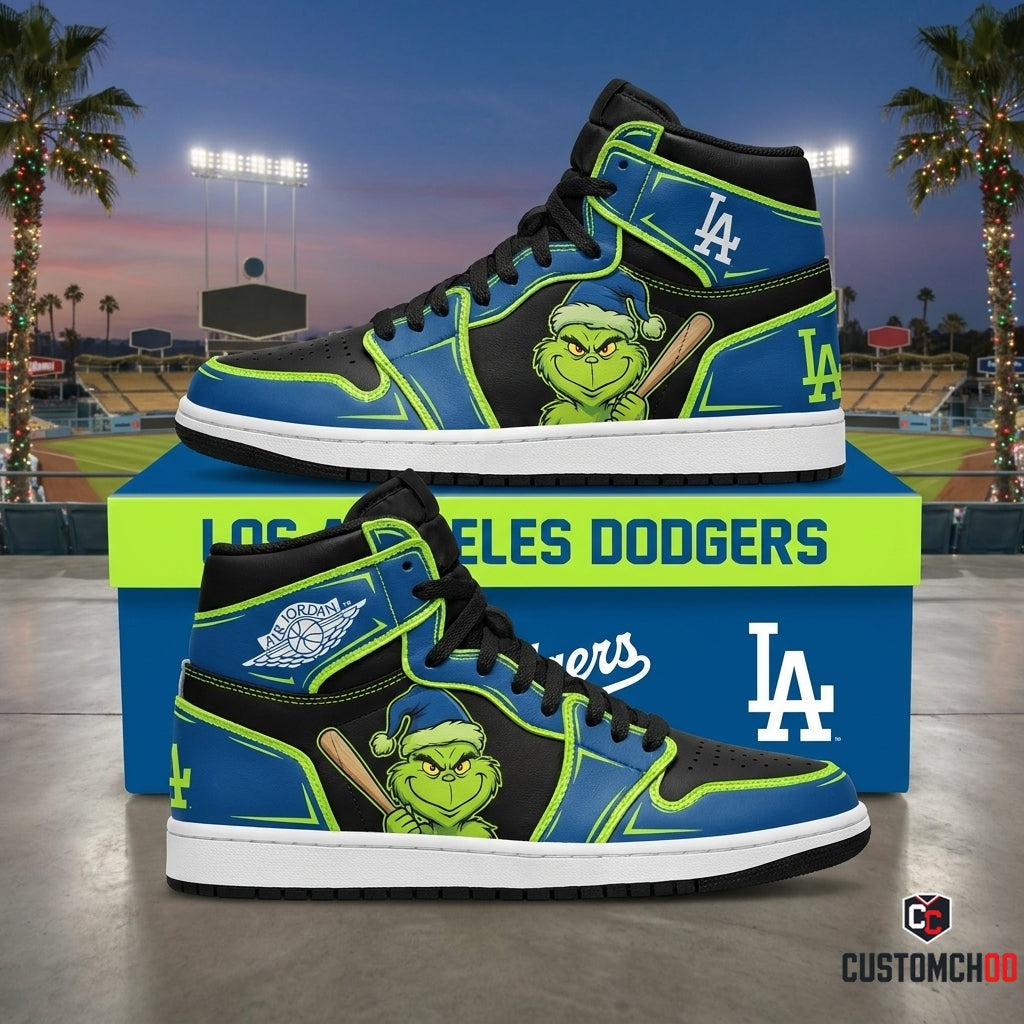 Los Angeles Dodgers grinch-inspired christmas fan sneakers – Dodgers Grinch Heart Grown Three Sizes
