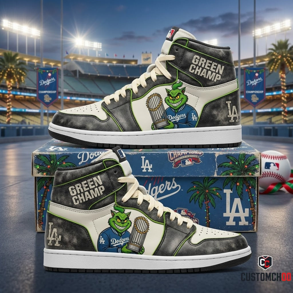 Los Angeles Dodgers grinch-inspired christmas fan sneakers – Dodgers Grinch Vintage '90s Bootleg
