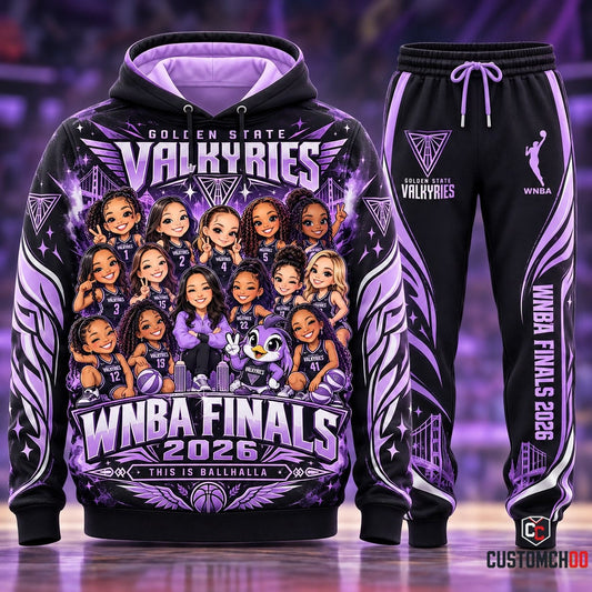 Golden State Valkyries 2026 Finals Chibi Fan Set Hoodie and Sweatpants — Style 01