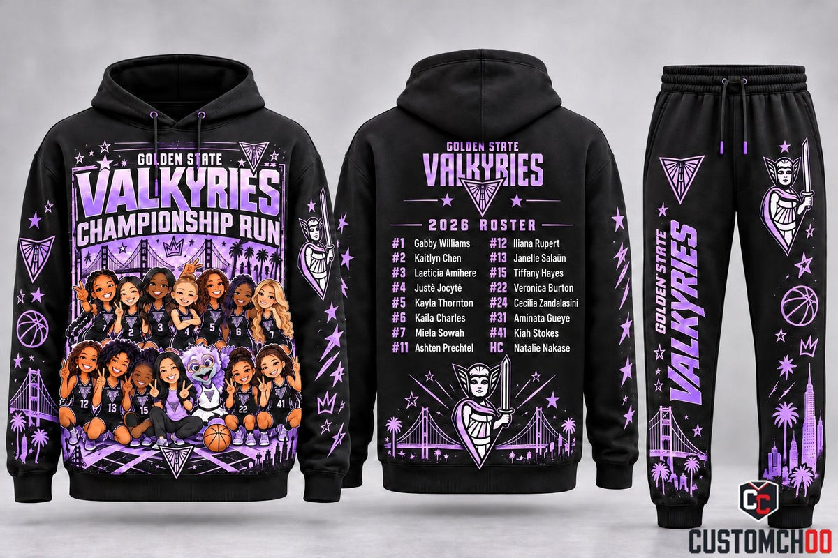 Golden State Valkyries 2026 Finals Championship Run Chibi Roster Tracksuit Set — Style 03
