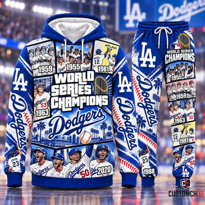 Los Angeles Dodgers World Series Champions Historic Legacy 1955-2020 hoodie and sweatpants fan set