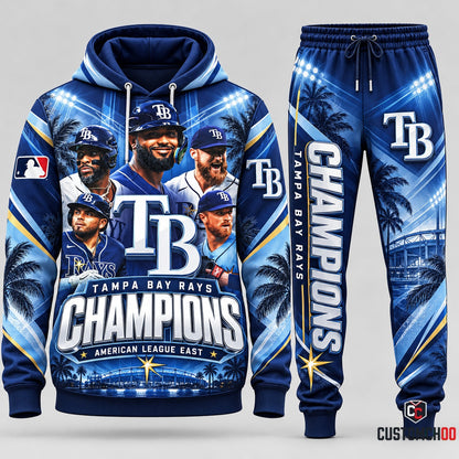 Tampa Bay Rays baseball fan hoodie and sweatpants tracksuit – Style 02 - Tampa Bay Rays Design 2