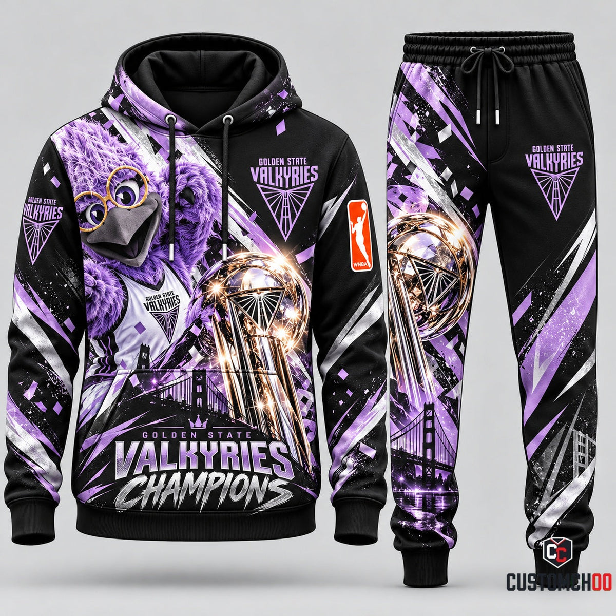 Golden State Valkyries 2026 WNBA basketball hoodie and sweatpants tracksuit – Style 04 - Valkyries Champions Design 4