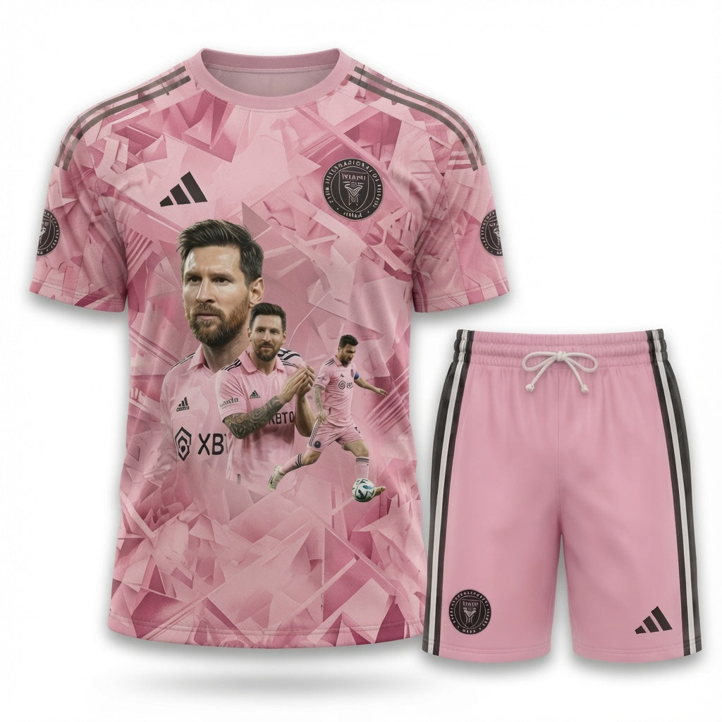Special Edition Football Legend T-Shirt + Shorts Set — Pink Soccer Fan Outfit - Custom Fan Apparel Image 3
